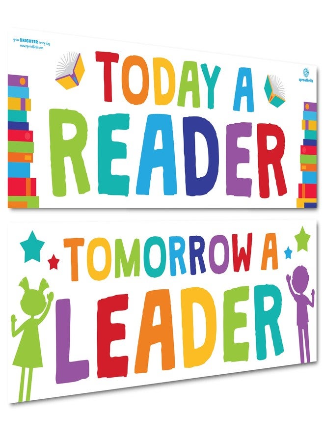 Sproutbrite Classroom Decorations - Reading Banner and Poster for Teachers - Bulletin Board and Wall Decor for Pre School, Elementary and Middle School - Image 1